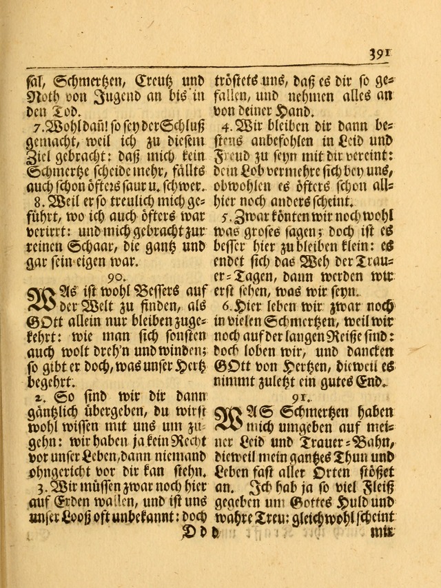 Das Gesäng Der einsamen und verlassenen Turtel-Taube, Nemlich der Christlichen Kirche: oder geistliche u. erfahrungs-volle liedens u. libes-gethöne, als darinnen bendes die volrkost der neuen welt... page 391