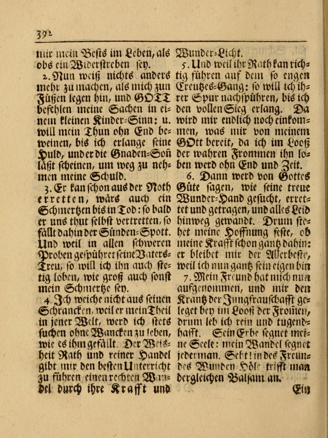 Das Gesäng Der einsamen und verlassenen Turtel-Taube, Nemlich der Christlichen Kirche: oder geistliche u. erfahrungs-volle liedens u. libes-gethöne, als darinnen bendes die volrkost der neuen welt... page 392