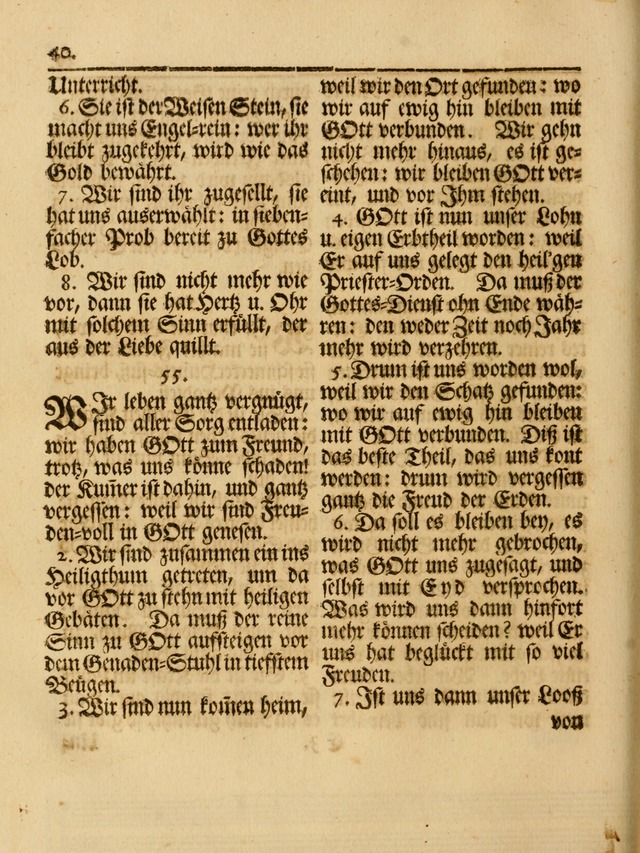 Das Gesäng Der einsamen und verlassenen Turtel-Taube, Nemlich der Christlichen Kirche: oder geistliche u. erfahrungs-volle liedens u. libes-gethöne, als darinnen bendes die volrkost der neuen welt... page 40