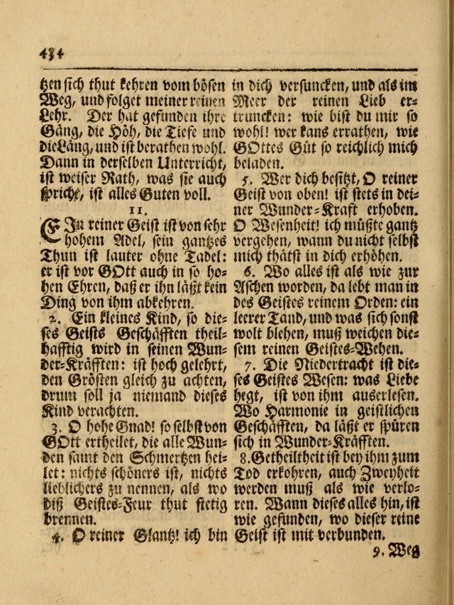 Das Gesäng Der einsamen und verlassenen Turtel-Taube, Nemlich der Christlichen Kirche: oder geistliche u. erfahrungs-volle liedens u. libes-gethöne, als darinnen bendes die volrkost der neuen welt... page 434