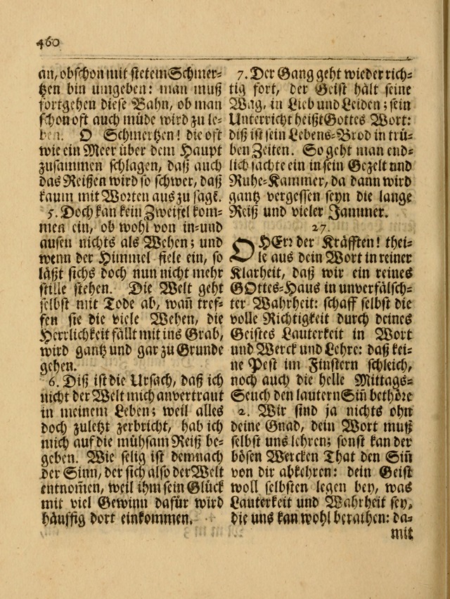 Das Gesäng Der einsamen und verlassenen Turtel-Taube, Nemlich der Christlichen Kirche: oder geistliche u. erfahrungs-volle liedens u. libes-gethöne, als darinnen bendes die volrkost der neuen welt... page 460