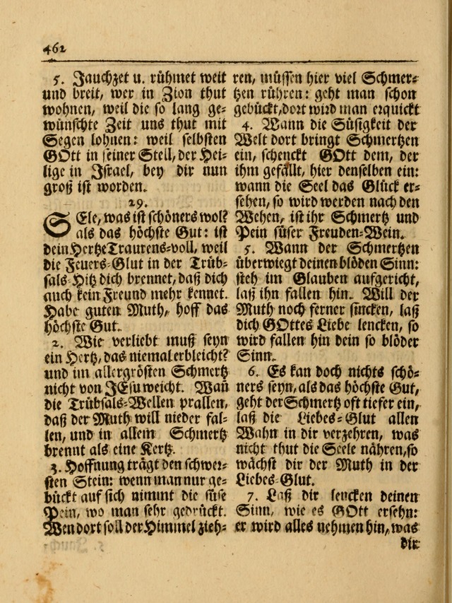 Das Gesäng Der einsamen und verlassenen Turtel-Taube, Nemlich der Christlichen Kirche: oder geistliche u. erfahrungs-volle liedens u. libes-gethöne, als darinnen bendes die volrkost der neuen welt... page 462