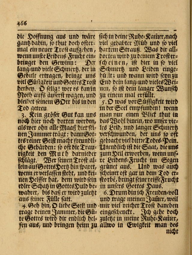 Das Gesäng Der einsamen und verlassenen Turtel-Taube, Nemlich der Christlichen Kirche: oder geistliche u. erfahrungs-volle liedens u. libes-gethöne, als darinnen bendes die volrkost der neuen welt... page 466