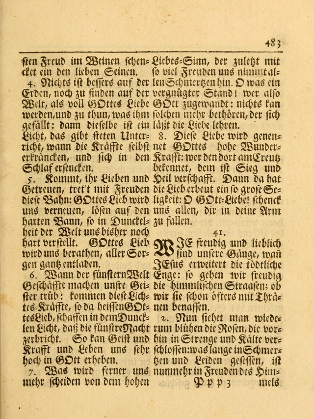 Das Gesäng Der einsamen und verlassenen Turtel-Taube, Nemlich der Christlichen Kirche: oder geistliche u. erfahrungs-volle liedens u. libes-gethöne, als darinnen bendes die volrkost der neuen welt... page 483