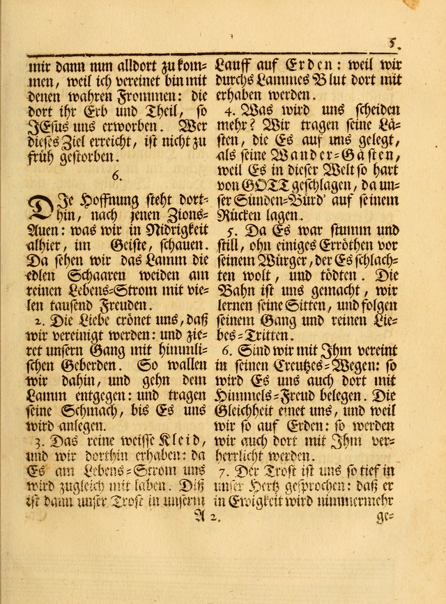 Das Gesäng Der einsamen und verlassenen Turtel-Taube, Nemlich der Christlichen Kirche: oder geistliche u. erfahrungs-volle liedens u. libes-gethöne, als darinnen bendes die volrkost der neuen welt... page 5