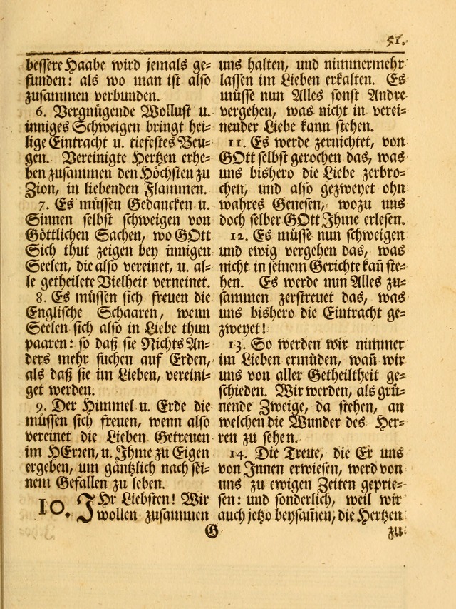 Das Gesäng Der einsamen und verlassenen Turtel-Taube, Nemlich der Christlichen Kirche: oder geistliche u. erfahrungs-volle liedens u. libes-gethöne, als darinnen bendes die volrkost der neuen welt... page 51