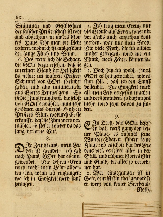 Das Gesäng Der einsamen und verlassenen Turtel-Taube, Nemlich der Christlichen Kirche: oder geistliche u. erfahrungs-volle liedens u. libes-gethöne, als darinnen bendes die volrkost der neuen welt... page 60