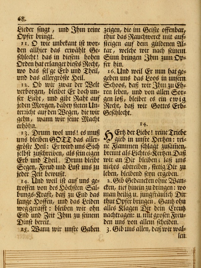 Das Gesäng Der einsamen und verlassenen Turtel-Taube, Nemlich der Christlichen Kirche: oder geistliche u. erfahrungs-volle liedens u. libes-gethöne, als darinnen bendes die volrkost der neuen welt... page 68