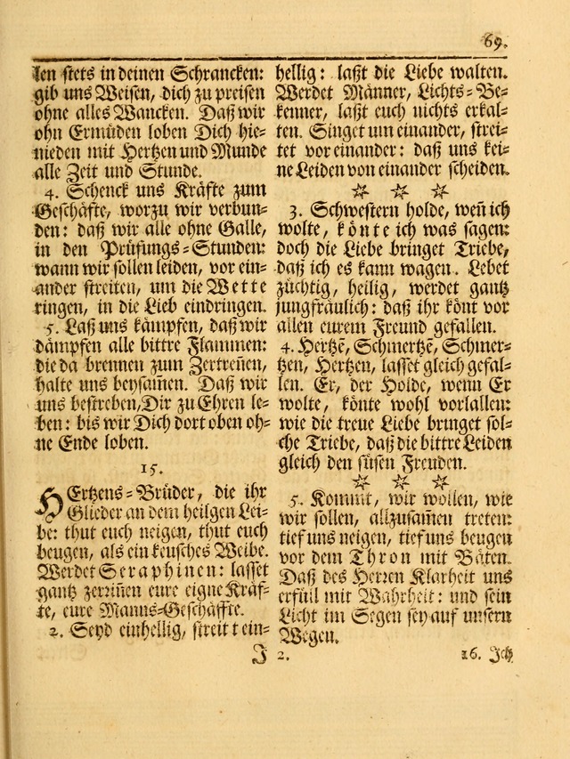 Das Gesäng Der einsamen und verlassenen Turtel-Taube, Nemlich der Christlichen Kirche: oder geistliche u. erfahrungs-volle liedens u. libes-gethöne, als darinnen bendes die volrkost der neuen welt... page 69