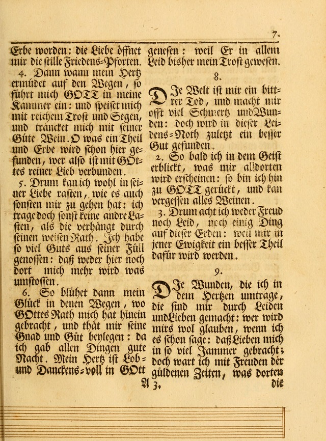 Das Gesäng Der einsamen und verlassenen Turtel-Taube, Nemlich der Christlichen Kirche: oder geistliche u. erfahrungs-volle liedens u. libes-gethöne, als darinnen bendes die volrkost der neuen welt... page 7