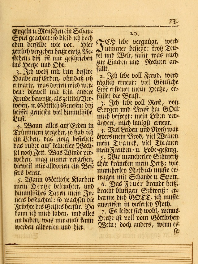 Das Gesäng Der einsamen und verlassenen Turtel-Taube, Nemlich der Christlichen Kirche: oder geistliche u. erfahrungs-volle liedens u. libes-gethöne, als darinnen bendes die volrkost der neuen welt... page 73