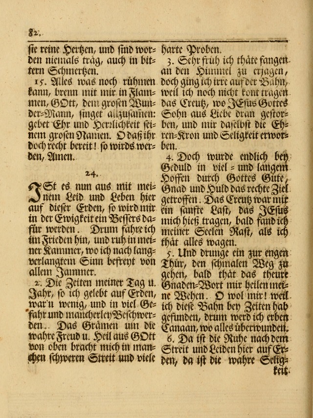 Das Gesäng Der einsamen und verlassenen Turtel-Taube, Nemlich der Christlichen Kirche: oder geistliche u. erfahrungs-volle liedens u. libes-gethöne, als darinnen bendes die volrkost der neuen welt... page 82