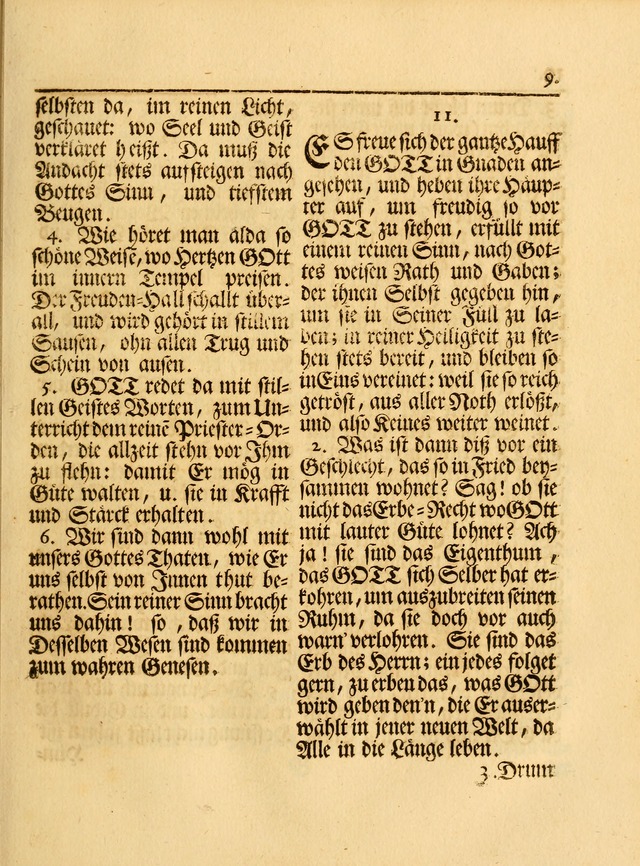 Das Gesäng Der einsamen und verlassenen Turtel-Taube, Nemlich der Christlichen Kirche: oder geistliche u. erfahrungs-volle liedens u. libes-gethöne, als darinnen bendes die volrkost der neuen welt... page 9