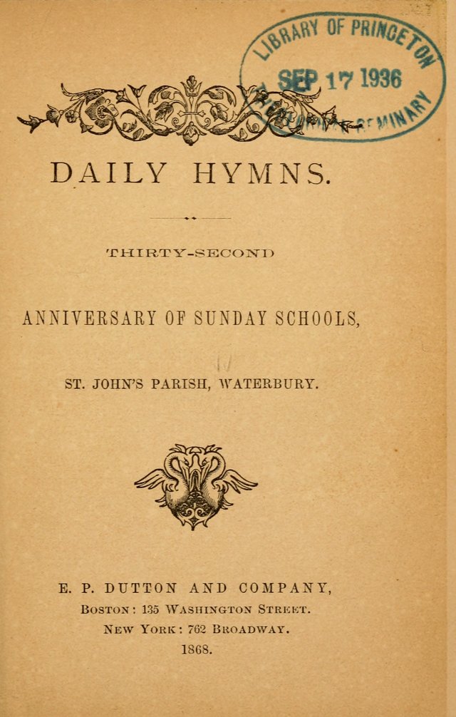 Daily Hymns: 32nd Anniversary of the Sunday Schools, St. John