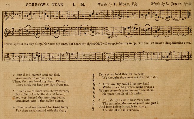 The Delights of Harmony; or, Norfolk Compiler: being a new collection of psalm tunes, hymns and anthems with a variety of set pieces, from the most approved American and European authors... page 22