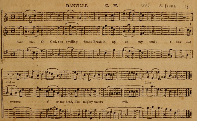 The Delights of Harmony; or, Norfolk Compiler: being a new collection of psalm tunes, hymns and anthems with a variety of set pieces, from the most approved American and European authors... page 23