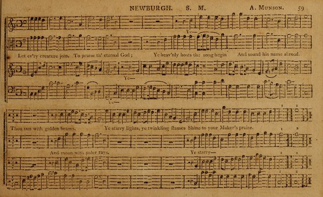 The Delights of Harmony; or, Norfolk Compiler: being a new collection of psalm tunes, hymns and anthems with a variety of set pieces, from the most approved American and European authors... page 59