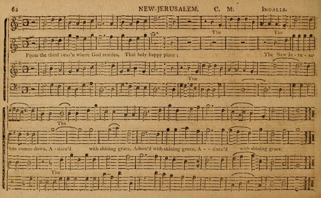 The Delights of Harmony; or, Norfolk Compiler: being a new collection of psalm tunes, hymns and anthems with a variety of set pieces, from the most approved American and European authors... page 62