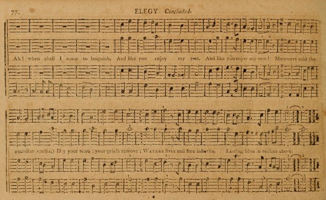 The Delights of Harmony; or, Norfolk Compiler: being a new collection of psalm tunes, hymns and anthems with a variety of set pieces, from the most approved American and European authors... page 72