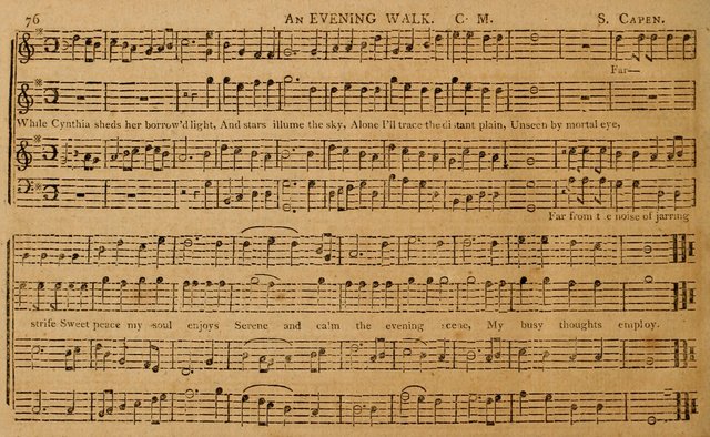 The Delights of Harmony; or, Norfolk Compiler: being a new collection of psalm tunes, hymns and anthems with a variety of set pieces, from the most approved American and European authors... page 76