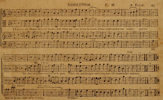 The Delights of Harmony; or, Norfolk Compiler: being a new collection of psalm tunes, hymns and anthems with a variety of set pieces, from the most approved American and European authors... page 95