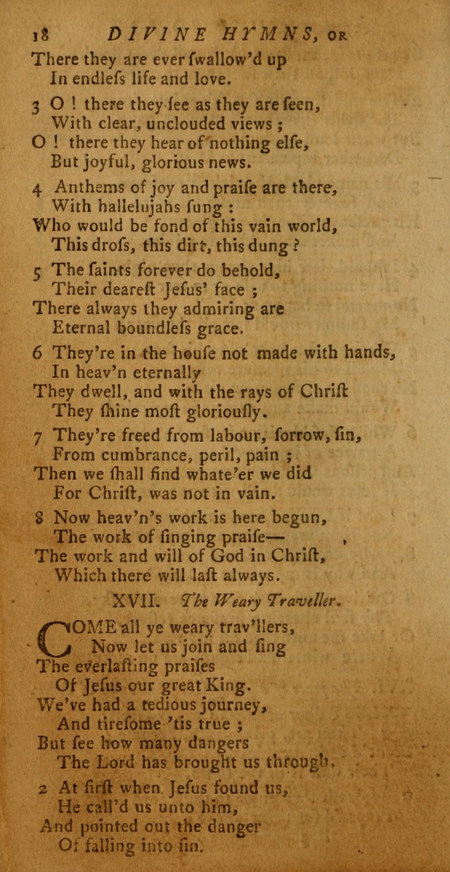 Divine Hymns, or Spiritual Songs: for the use of religious assemblies and private Christians (Latest and largest ed.) page 14
