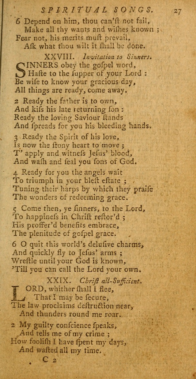 Divine Hymns, or Spiritual Songs: for the use of religious assemblies and private Christians (Latest and largest ed.) page 23