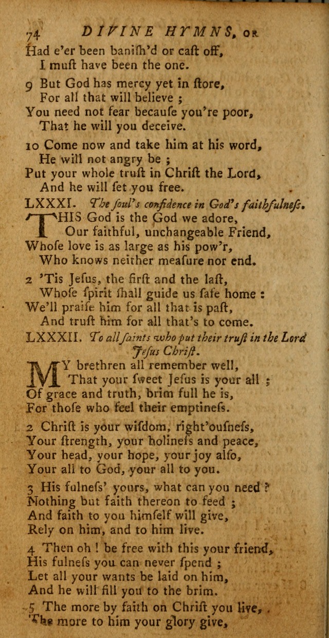 Divine Hymns, or Spiritual Songs: for the use of religious assemblies and private Christians (Latest and largest ed.) page 70