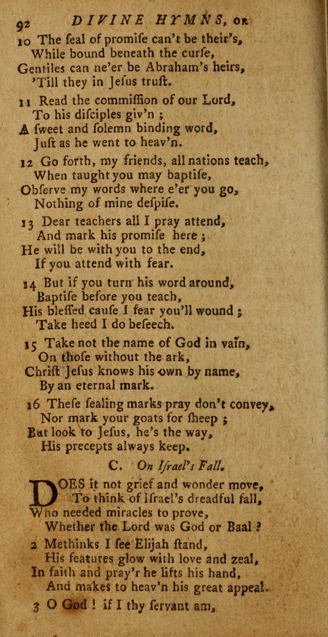 Divine Hymns, or Spiritual Songs: for the use of religious assemblies and private Christians (Latest and largest ed.) page 88