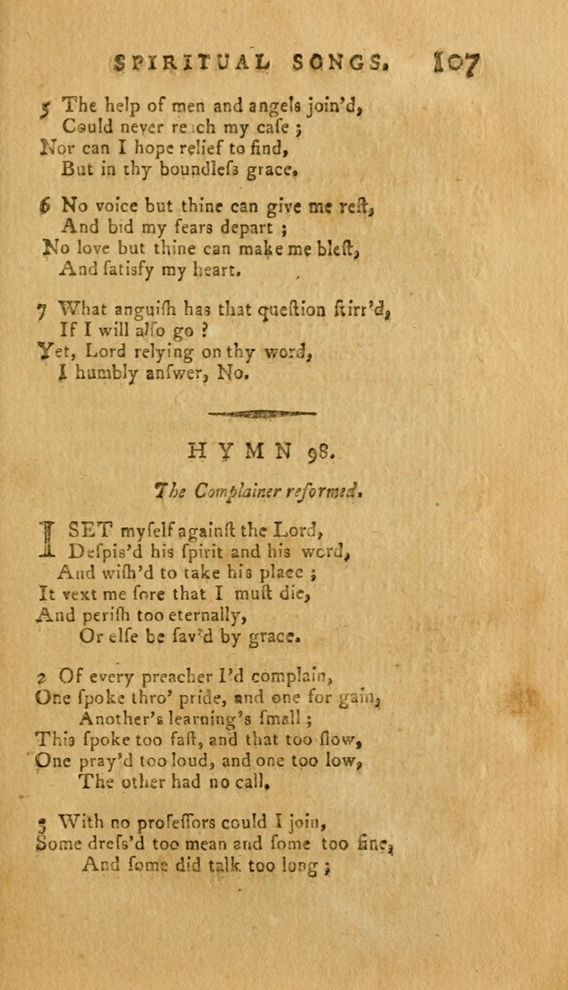 Divine Hymns, or Spiritual Songs: for the Use of Religious Assemblies and Private Christians (7th Ed. Rev.) page 114