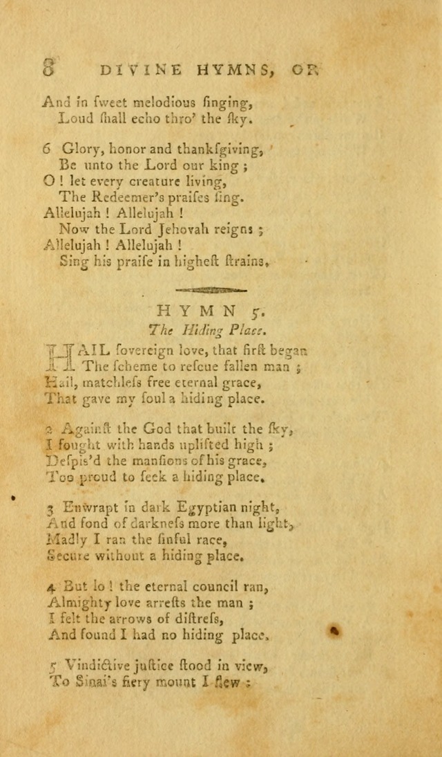 Divine Hymns, or Spiritual Songs: for the Use of Religious Assemblies and Private Christians (7th Ed. Rev.) page 13