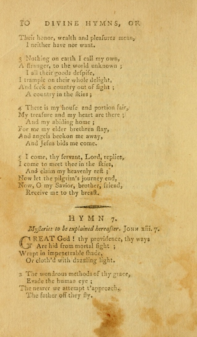 Divine Hymns, or Spiritual Songs: for the Use of Religious Assemblies and Private Christians (7th Ed. Rev.) page 15