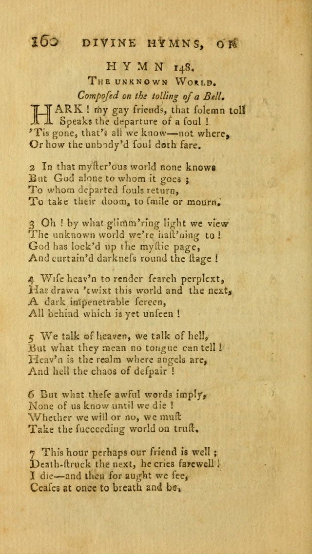 Divine Hymns, or Spiritual Songs: for the Use of Religious Assemblies and Private Christians (7th Ed. Rev.) page 167