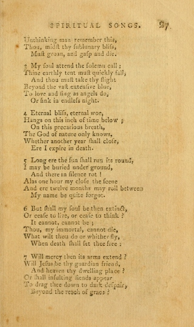 Divine Hymns, or Spiritual Songs: for the Use of Religious Assemblies and Private Christians (7th Ed. Rev.) page 34