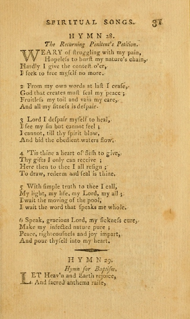 Divine Hymns, or Spiritual Songs: for the Use of Religious Assemblies and Private Christians (7th Ed. Rev.) page 38