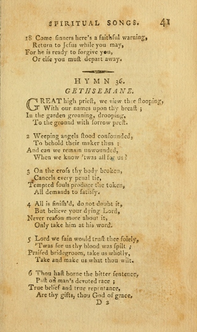 Divine Hymns, or Spiritual Songs: for the Use of Religious Assemblies and Private Christians (7th Ed. Rev.) page 48