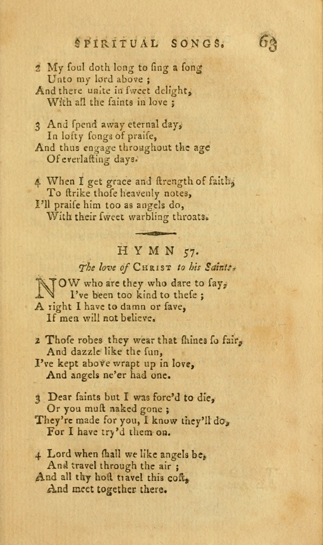 Divine Hymns, or Spiritual Songs: for the Use of Religious Assemblies and Private Christians (7th Ed. Rev.) page 70