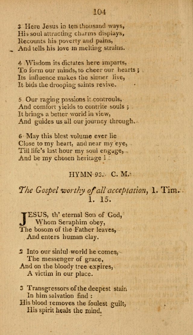 Divine Hymns, or Spiritual Songs: for the use of religious assemblies and private Christians: being formerly a collection (12th ed.) page 104