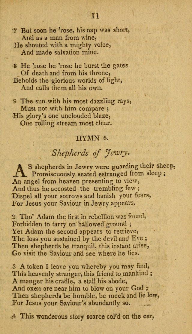 Divine Hymns, or Spiritual Songs: for the use of religious assemblies and private Christians: being formerly a collection (12th ed.) page 11