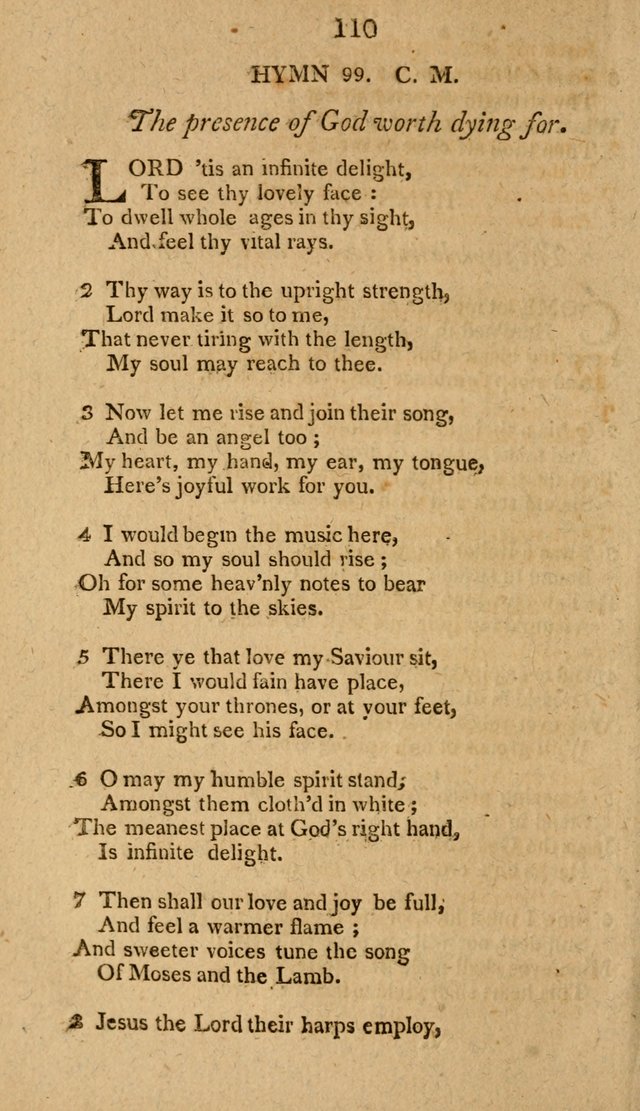 Divine Hymns, or Spiritual Songs: for the use of religious assemblies and private Christians: being formerly a collection (12th ed.) page 110