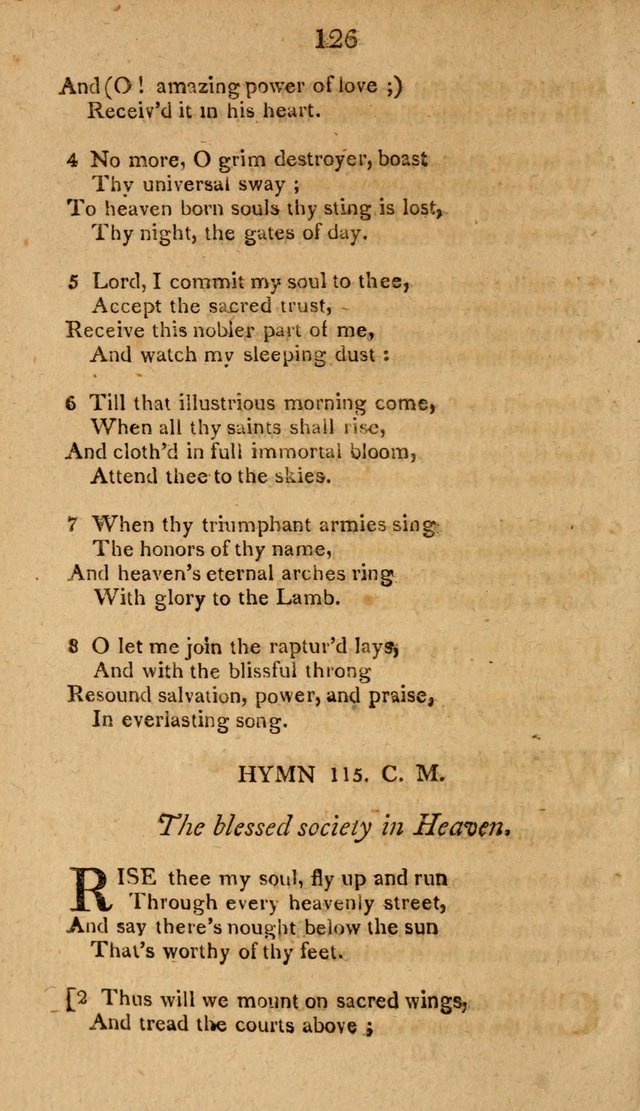 Divine Hymns, or Spiritual Songs: for the use of religious assemblies and private Christians: being formerly a collection (12th ed.) page 126