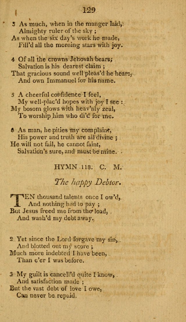 Divine Hymns, or Spiritual Songs: for the use of religious assemblies and private Christians: being formerly a collection (12th ed.) page 129