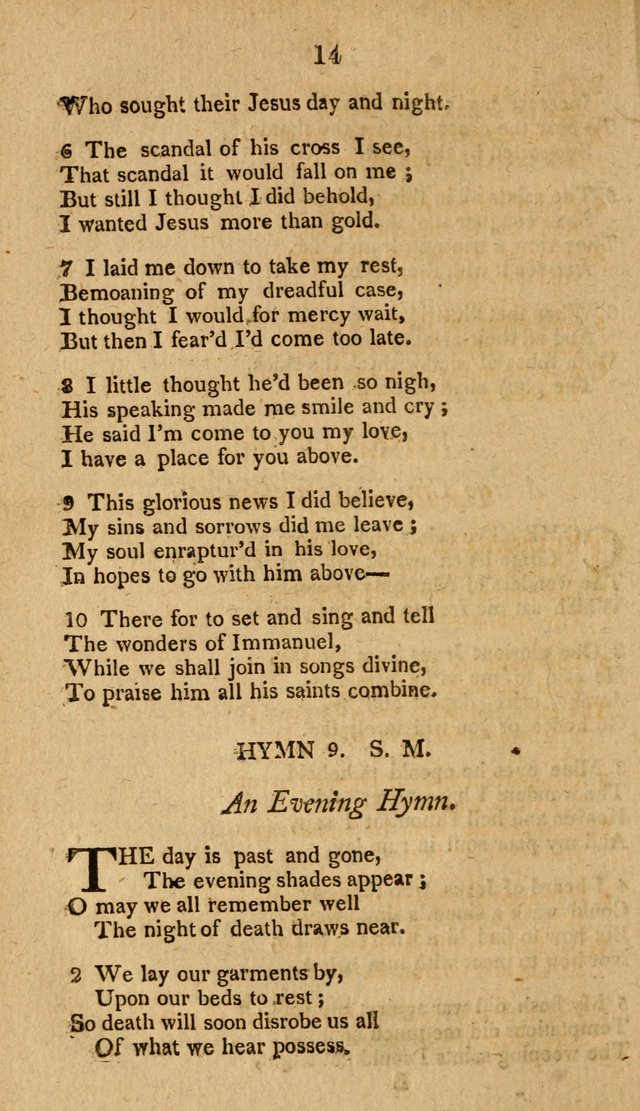 Divine Hymns, or Spiritual Songs: for the use of religious assemblies and private Christians: being formerly a collection (12th ed.) page 14