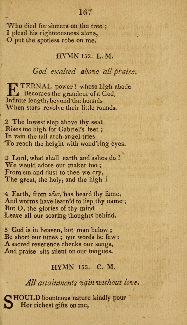 Divine Hymns, or Spiritual Songs: for the use of religious assemblies and private Christians: being formerly a collection (12th ed.) page 167