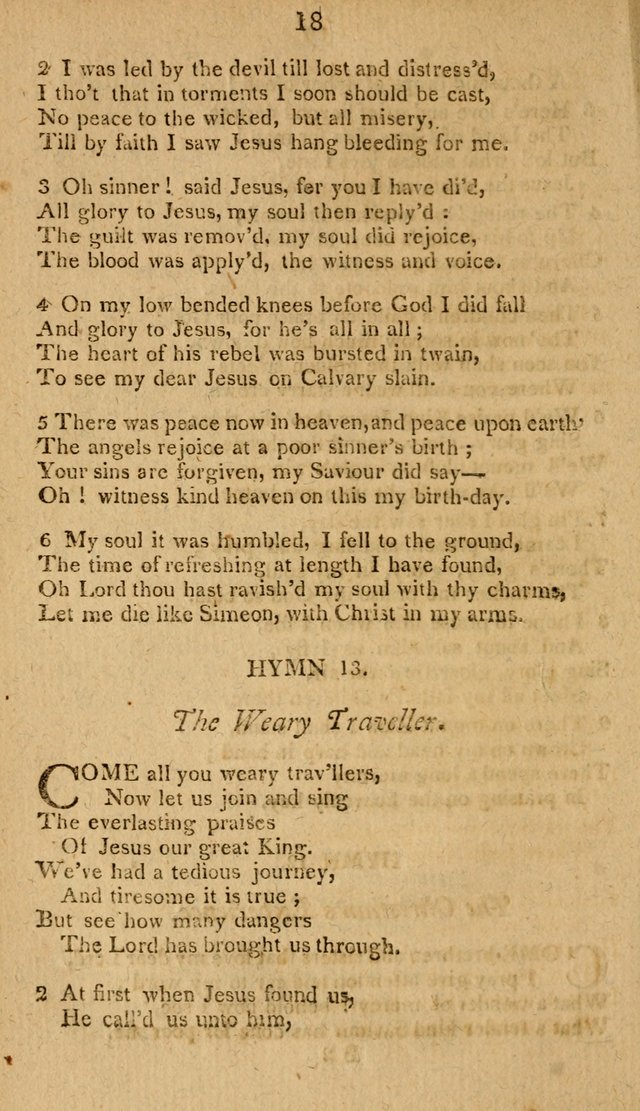 Divine Hymns, or Spiritual Songs: for the use of religious assemblies and private Christians: being formerly a collection (12th ed.) page 18