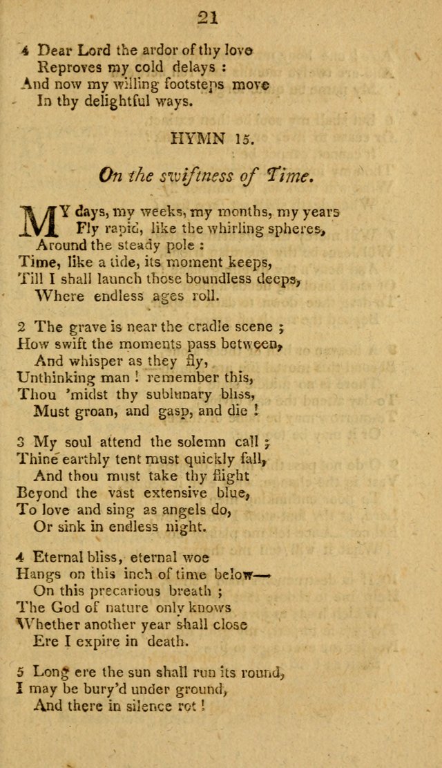 Divine Hymns, or Spiritual Songs: for the use of religious assemblies and private Christians: being formerly a collection (12th ed.) page 21