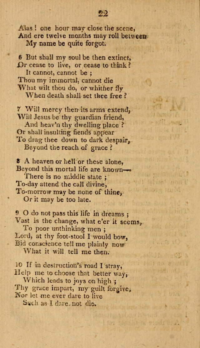 Divine Hymns, or Spiritual Songs: for the use of religious assemblies and private Christians: being formerly a collection (12th ed.) page 22