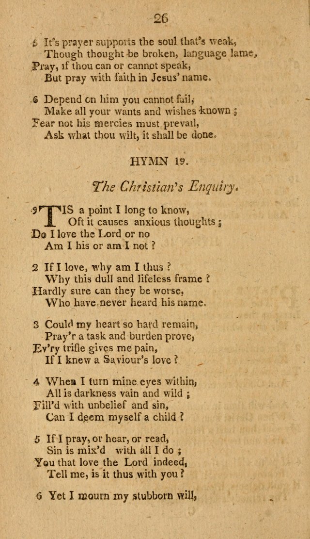 Divine Hymns, or Spiritual Songs: for the use of religious assemblies and private Christians: being formerly a collection (12th ed.) page 26