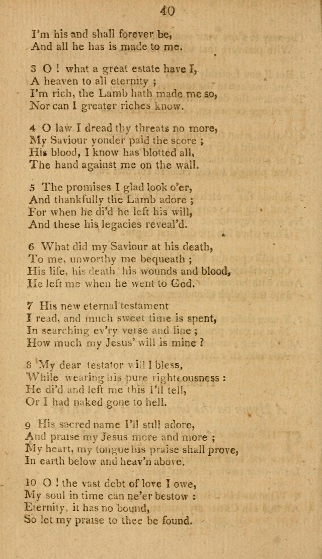 Divine Hymns, or Spiritual Songs: for the use of religious assemblies and private Christians: being formerly a collection (12th ed.) page 40