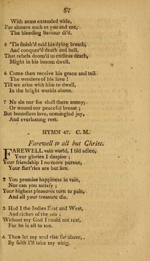 Divine Hymns, or Spiritual Songs: for the use of religious assemblies and private Christians: being formerly a collection (12th ed.) page 57